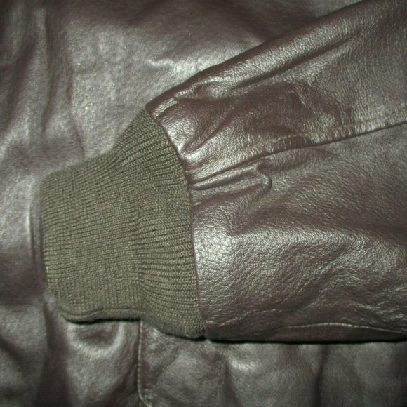 Airborne Leather Bomber Jacket XXXL Brown - Picture 4 of 6